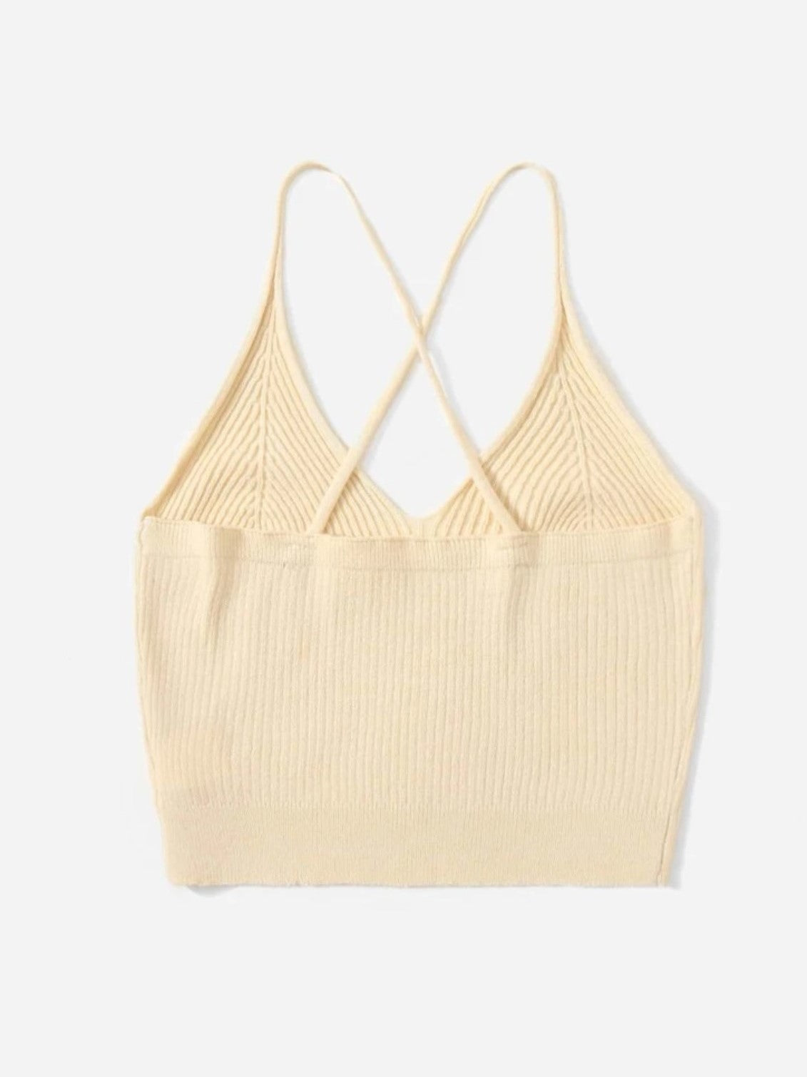 Tan Ribbed Teen Crop Top